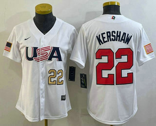 Womens USA Baseball #22 Clayton Kershaw Number 2023 White World Classic Stitched Jersey,We sell and wholesale Womens USA Baseball #22 Clayton Kershaw Number 2023 White World Classic Stitched Jersey on line form chian!